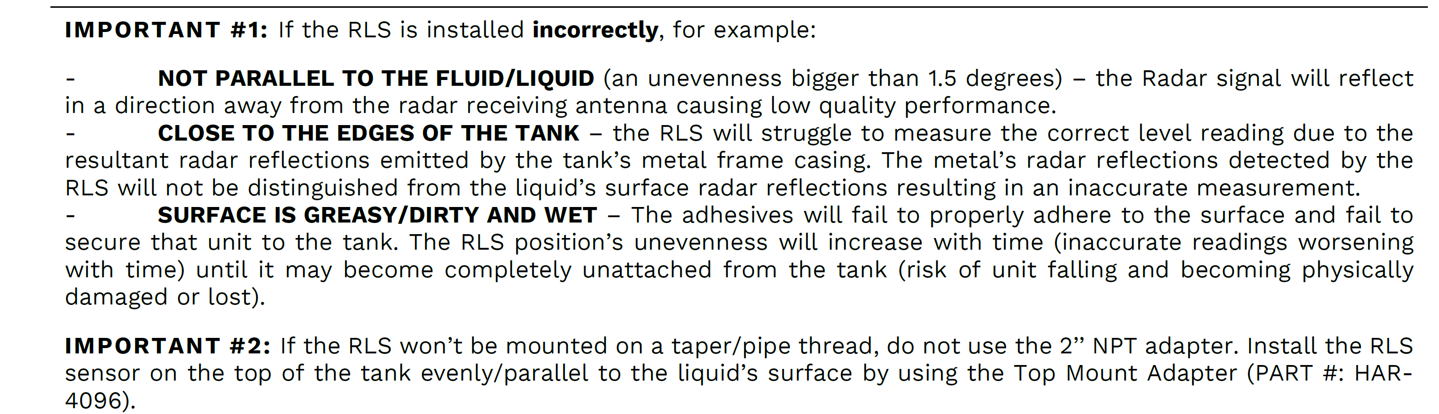 UTM + Radar Level Sensor (RLS) with 2'' NPT Taper / Pipe Thread Adapter ...